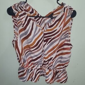Ann Taylor Multicolor Zebra Print Blouse